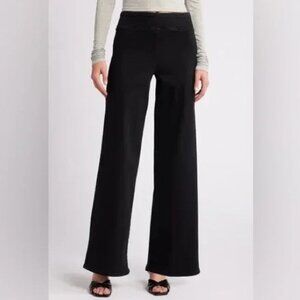 Frame Jetset Slim Palazzo Pull-On Jeans Sheen Noir Size 2 (29)